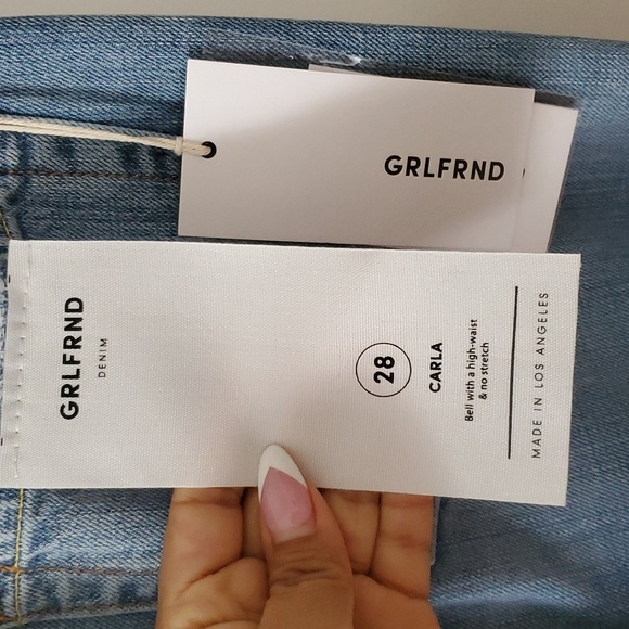 NWT GRLFRND Carla Super High-Rise Bell Jean in Gonna Fly Now sz 28 - Picture 11 of 16